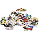 【Haruhana】バラエティーステッカーシリーズ シール ビンテージ スーツケース 防水紙 スーツケース スケートボード ノート 車 バイク ヘルメット 自転車 パソコン ギター ベース 楽器等に 【 乗り物 / 50枚セット】