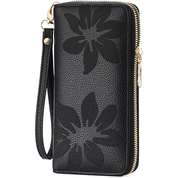 ブラック系個性的な世界に一つだけ長財布 １日限りSALE中❣️ 長財布 レディース 大容量 多機能 女性 かぶせ長財布 小銭入れ