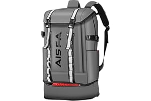 [AISFA] リュックメンズ リュックサック バックパック スクエア 30L 防水15.6インチ PC ビジネス ラップトップバック USB充電ポート付き アウトドア旅行 防災 通勤 靴/弁当収納
