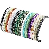 FIRAZIO 20Pcs 4mm Gemstone Bracelets for Women Girl Crystal Beaded Bracelet Healing Stone Bead Bracelets Semi Precious Bracel