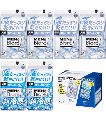 Amazon.co.jp: メンズビオレ 顔もふけるボディシート 清潔感のある 