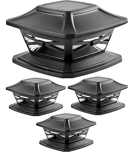 Outdoor Solar Post Light Modern LED Fence Deck Cap Light Solar Pillar