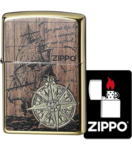 Amazon.co.jp: ジッポー(Zippo) ライター 防風 真鍮製 COMPASS 