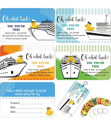 Cruising Ducks Tags - 30 Pack Business Card Size With Hole, Carnival Cruise Rubber Duck Game - View #2