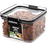 Sistema Ultra Tritan Airtight Pantry Storage Container | 400 ml Square Food Storage Container | Stackable | with Locking Clip