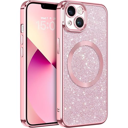 GaoBao Magnetic for iPhone 13 Case, Slim Fit iPhone 13 Case [Compatible with MagSafe] Luxury Sparkle Shockproof Full Body Pro