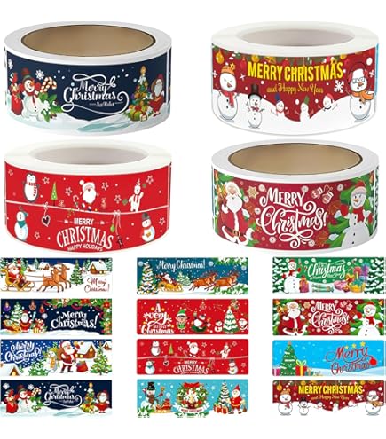 Amazon.co.jp: VANSHRAJ クリスマス ギフトシール ラウンド ラベル