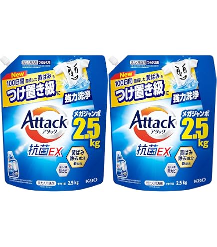 Amazon | 【まとめ買い】アタック 抗菌EX メガジャンボ 詰替え 2,120g