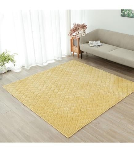 キルトラグ　イエロー Amazon｜[XLOYP] 北欧 キルティングマット 花柄 ラグ プレイ