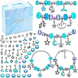 Charm Bracelets Kit for Girls, Flasoo 66 Pcs Jewelry Making Kit with Bracelet Beads, Charms, Jewelry Making and DIY Crafts wi