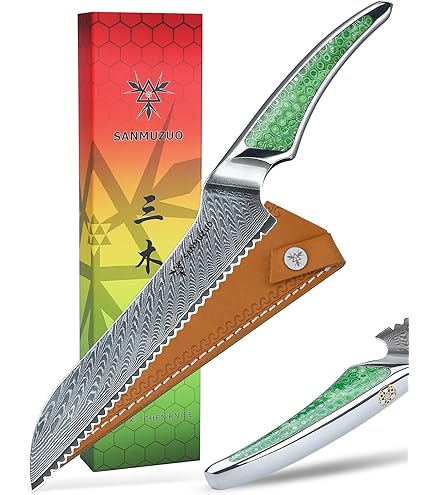 【限定1本】SANMUZUO 8 インチ 鋸歯状ブレッドナイフ ダマスカス 限定1本】SANMUZUO 8 インチ 鋸歯状ブレッドナイフ ダマスカス