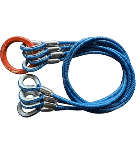 Amazon.co.jp: PVC被覆 ワイヤーロープ ワイヤースリング 4本吊具 1m