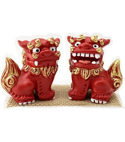 Amazon.co.jp: シーサー ペア 置物 玄関 ほのぼの 獅子 シーサー