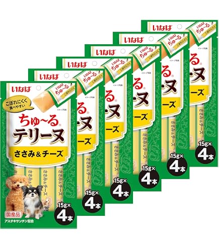 Amazon.co.jp: いなば ちゅ～るテリーヌ ビーフ&ささみ 15g×4本 6個