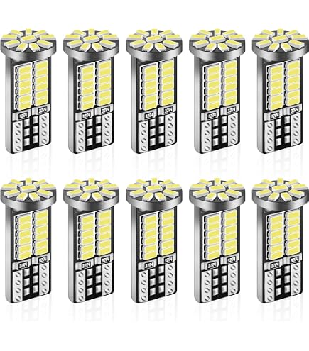 2 Pcs Xenon White 8-SMD LED Bulbs For Car License Plate Lights - Fits 168, 194, 2825 Sockets
