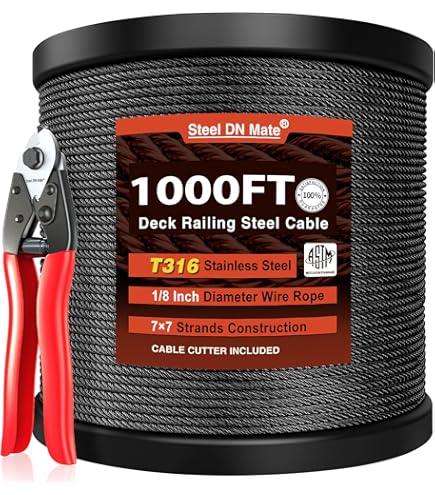 Steel DN Mate T316 Stainless Steel Right&Left Handed Thread Swage Lag Screws For Wood Post Of 1/8" Cable Railing Kit, Deck Railing Hardware/Stair Deck Railing,DIY Wood Baluster Kit, 50 Pairs 100 Packs - View #5