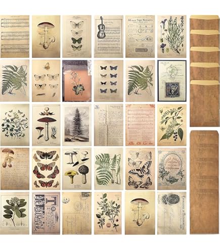 Amazon | 25 Sheets of Old Looking/Vintage Design Paper DIN A4