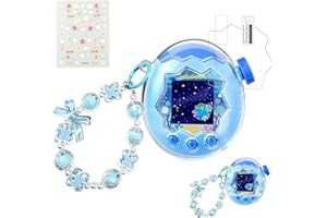 Seltureone【2026年新登場】Tamagotchi Paradise保護ケース 通信に対応 たまごっちパラダイスケース PC素材 可愛いストラップ飾り付き たまパラ専用PETフィルム 全周囲保護 衝撃吸収 耐久性 すり傷防止 ストラップ/ステッカー付き 紛失防止（ダイヤクリア）