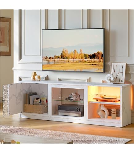 Amazon｜Bestier テレビ台 ‎幅144.8×奥行き35×高さ52.5cmテレビボード