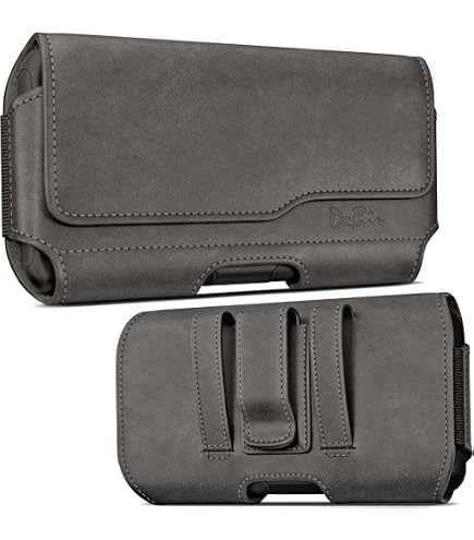 PiTau Gürtelholster Für IPhone 14/13/12/XR Usw., Mit Magnetverschluss Und Kartenfach, Schwarz