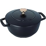 ストウブ(Staub) 「 ワナベ ブラック M 18cm 」 両手 鋳物 ホーロー 鍋 炊飯 2合 IH対応 【日本正規販売品】 Wa-NABE 40501-005