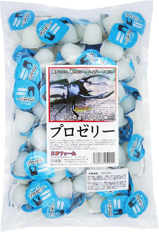 KBファーム プロゼリー(16g 100個入り) 高たんぱく カブトムシ・クワガタ用