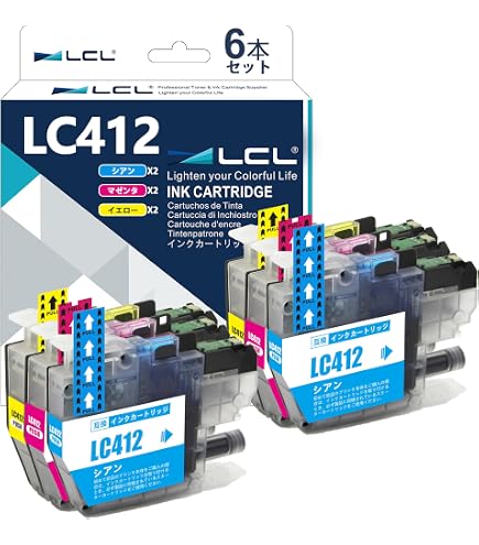 Amazon.co.jp: バウストア Brother LC412C LC412M LC412Y シアン