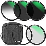 NEEWER 72mm 5 in 1 Magnetic Lens Filter Kit with Black Diffusion 1/4 Filter+Soft GND8+ND8+ND64 Filter&Magnetic Adapter Ring, 