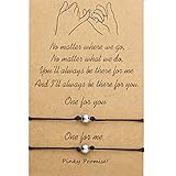 DESIMTION Pinky Promise Bracelet for Women Long Distance Friendship Relationships Gifts Matching Bracelets for Couples,Best F