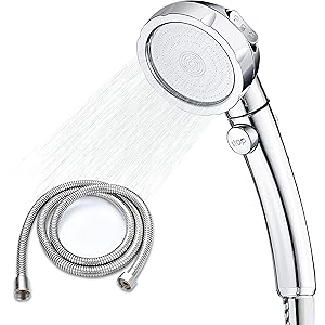 シャワーヘッド シャワー 3段階モード ストップボタン付き 低水圧増圧 - 節水 浄水 水漏れ防止 取り付け簡単