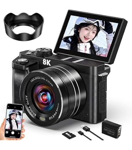 Amazon | デジカメ 8K 8800万画素 一眼レフカメラ WIFI転送機能 スマホ