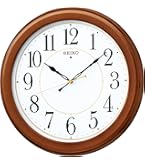 Amazon.co.jp: セイコークロック 掛け時計 電波 アナログ 茶