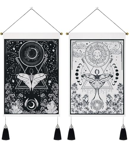 Indian Consigners Tarot Cards Tapestry Black White The Star Small  Tapestry Cotton Posters Medieval Europe Tapestry(100 CM X 75 CM) (The