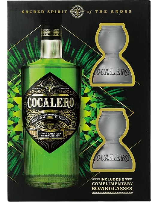Amazon.co.jp: コカレロ Cocalero テキーラ 700ml 29度 ボムグラス2個
