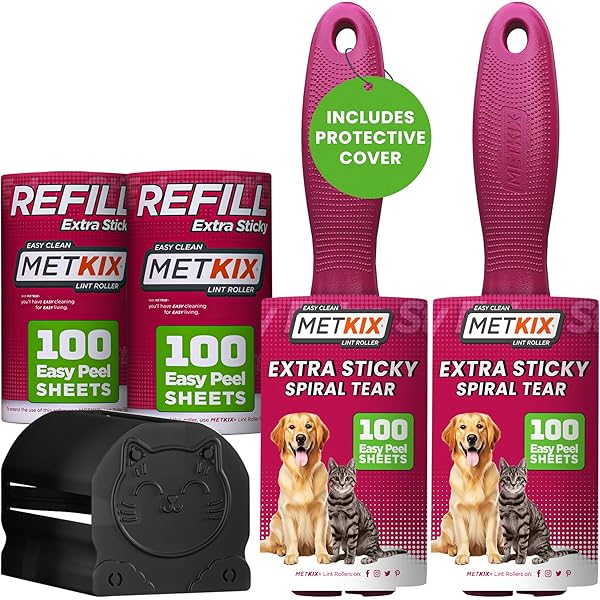 Lint Roller Cover - Fits Rollers Up To 2.1" Diameter, Protects Sticky Sheets, 2 Pack Black Cat Design