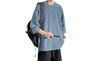 [BesBet] 七分袖 Tシャツ メンズ 夏服 メンズ おしゃれ トップス 人気 無地 大きいサイズ シンプル オシャレ ゆったり 柔らかい肌触り 涼しい 快適 ファッション ビッグ シルエット かっこいい 春夏秋