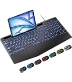 Amazon | 大きめの文字のバックライト付きキーボード、静かなUSB有線