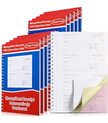 321Done 2-Part Carbonless Thank You Receipt Book, 2.75x6 Pocket Size, Made In USA, Cute Handheld Duplicate Copy Order Form For Craft Boutique Business (50 Sets) White/Yellow