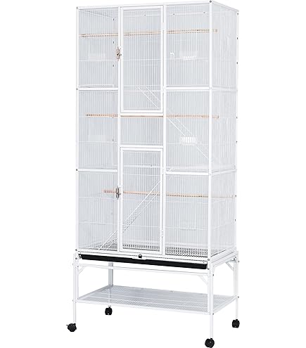 Amazon | 大型鳥かご 鳥ケージ スチール 高強度 取り外し可能なトレイ