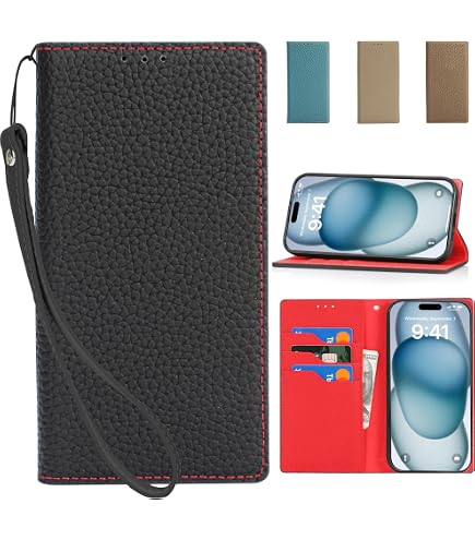 Amazon.co.jp: [サロンドアルファード] スマホケース 手帳型 本革 多