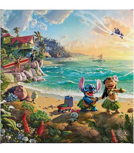 トーマスキンケードミッキーミニーハワイキャンバス Amazon.co.jp: トーマスキンケードディズニーMickey and Minnie in
