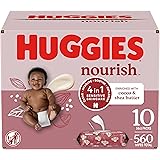 Huggies Scented Baby Wipes, Nourish Baby Diaper Wipes, 10 Push Button Packs (560 Wipes Total)