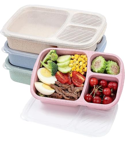 Amazon｜子供用弁当ランチボックス(4個パック)、4つのコンパートメント