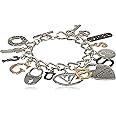 GUESS "Basic Mixed Metal Logo Charm Toggle Charm Bracelet, One Size, Base