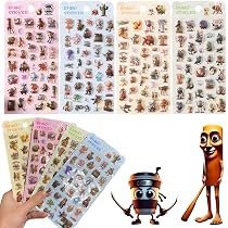 Amazon | 4枚セット 3D立体 シール 人気キャラクター トゥン