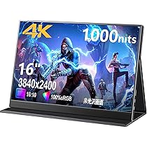 Amazon.co.jp: KOOLYFUL 16インチ モバイルモニター 4k 1000Nits