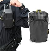 スマホポーチ リュック 取り付け 登山 アウトドア ベルトポーチ リュックにつける 登山用 ザックに付けて 6.5インチまで対応 便利 2台収納 ズレ防止 軽量 防水ファスナー メンズ 登山 旅行 作業 自転車用 通勤用