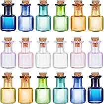 Amazon.co.jp: PH PandaHall 8個 色付きミニガラスボトル 小さな