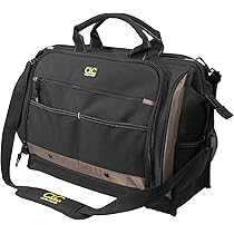 Custom Leathercraft 1165 BigMouth Tool Tote Bag - 22 Pocket Large Tool Bag (16-Inch)