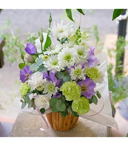 Amazon｜【クール便対応】お供えの花 仏花/白＆ブルー・紫